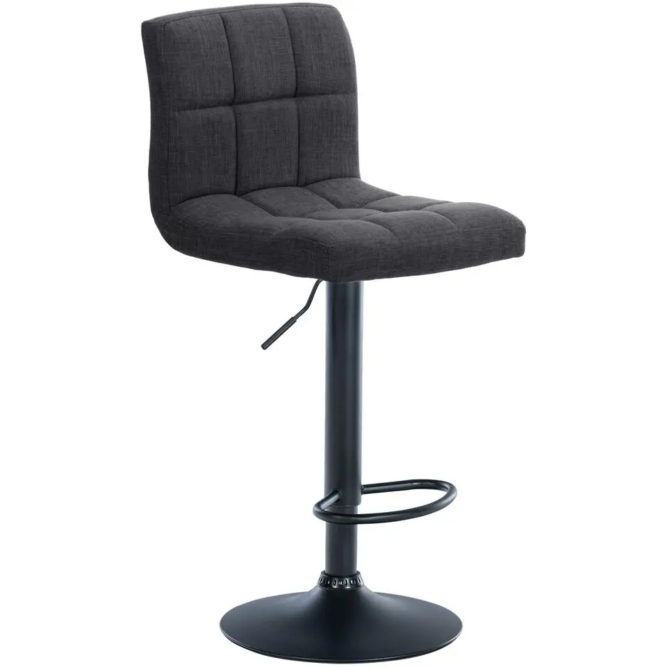 CLP Barkruk Calma zwart Frame - Stof - donkergrijs