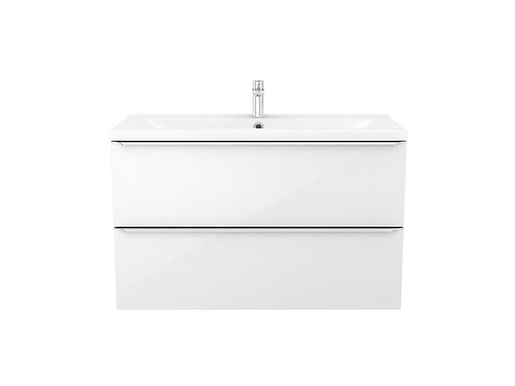 Meuble sous vasque à suspendre GoodHome Imandra blanc 80 cm + plan vasque Nira