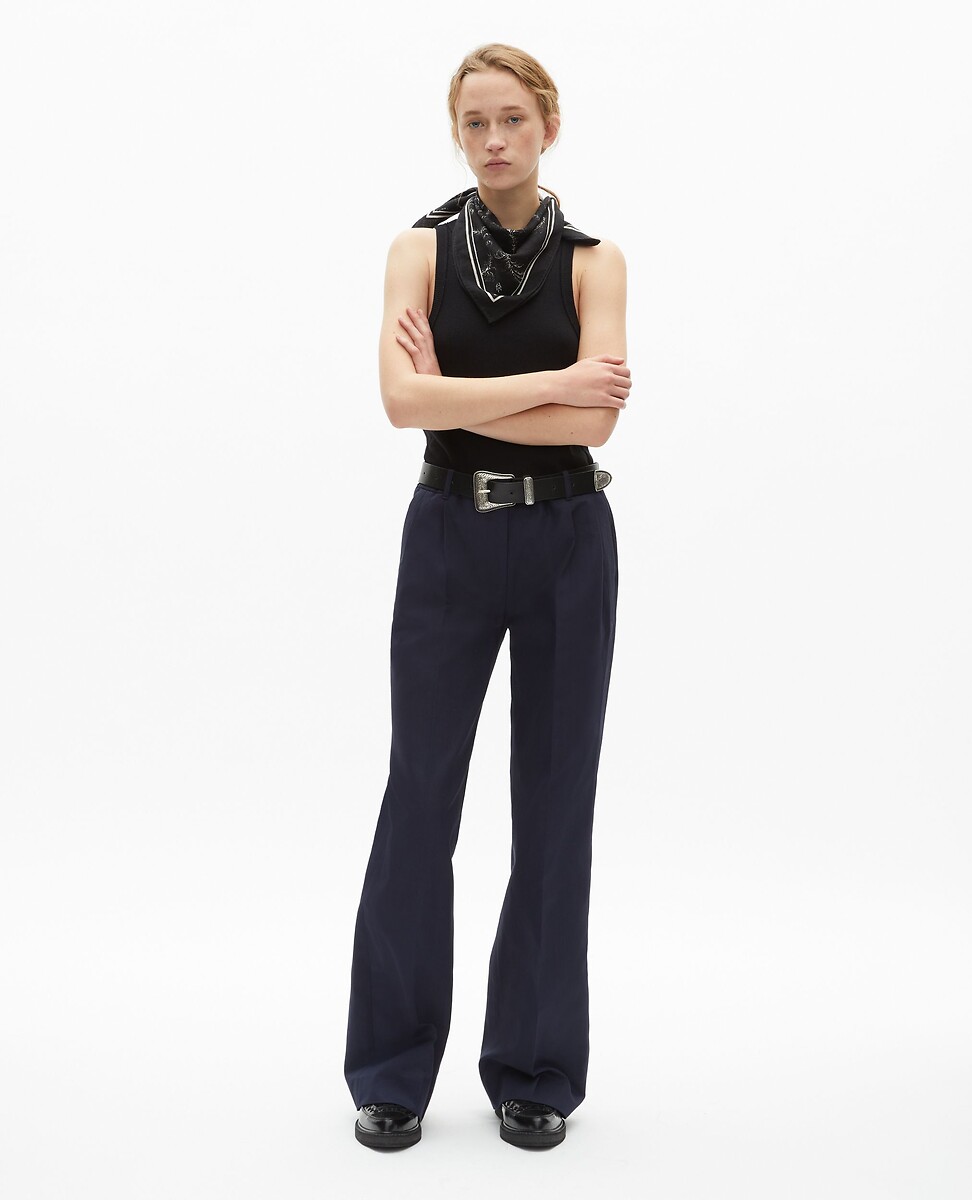 THE KOOPLES<br>Calças largas com pernas retas em linho de algodão