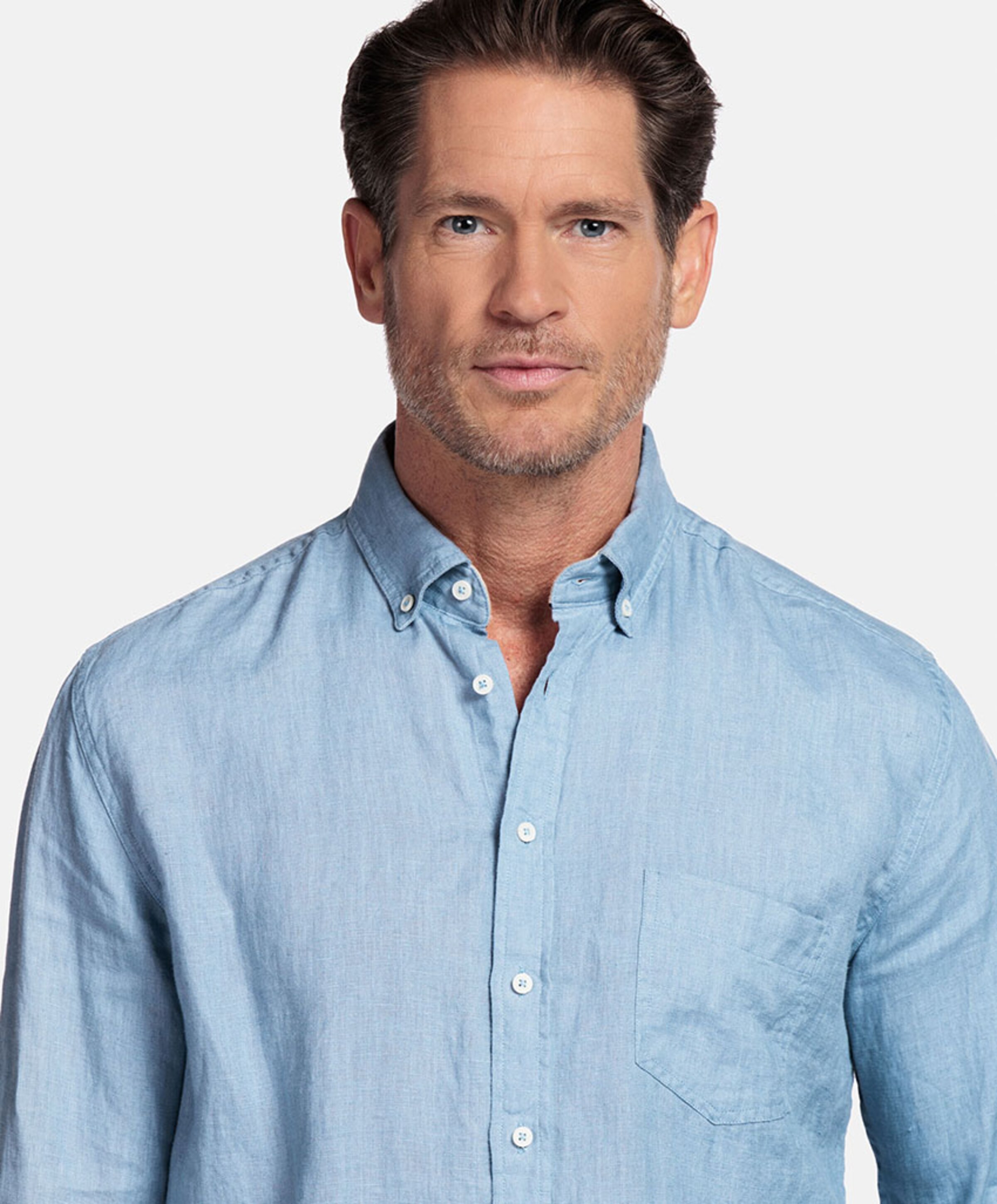 Giordano Heren overhemd lange mouw blauw