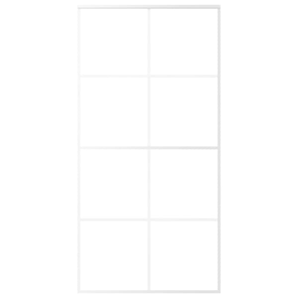 vidaXL Skyvedør ESG-glass og aluminium 102,5x205 cm hvit