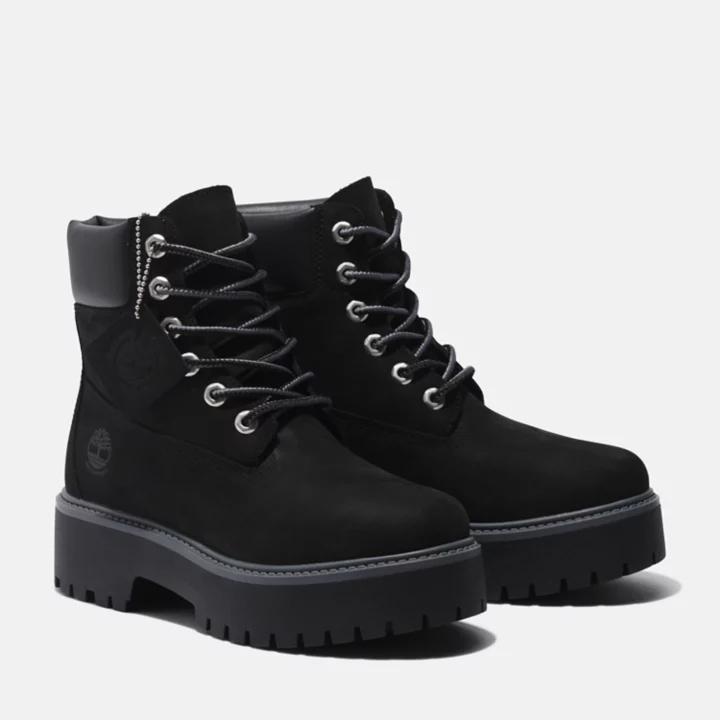 Bota de plataforma Timberland Premium Stone Street para mulheres, na cor preta.