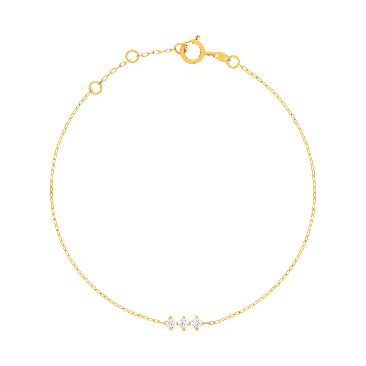 Bracelet or 375 jaune zirconias blancs
