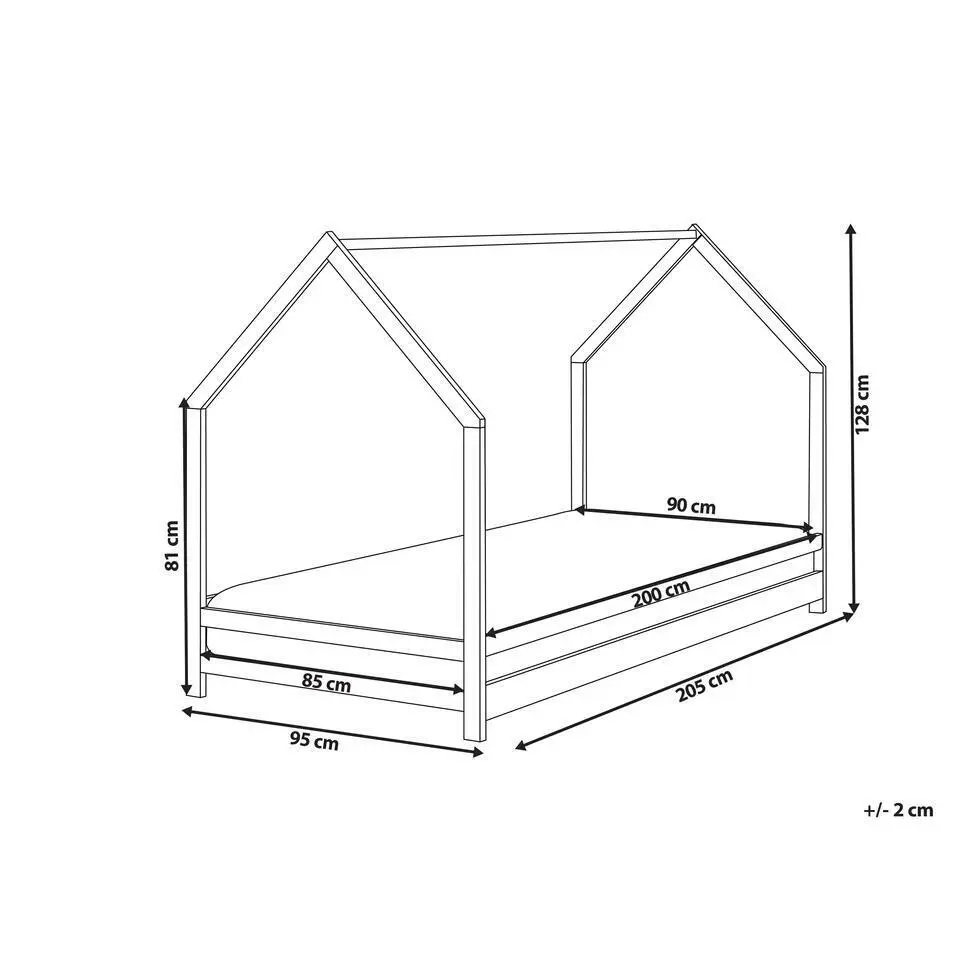 APPY - Kinderbed - Lichthout - 90 x 200 cm - Dennenhout