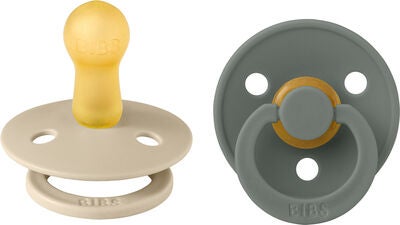 BIBS Colour Smokk 2-Pack Lateks Str 2 Rund, Vanilla/Pine
