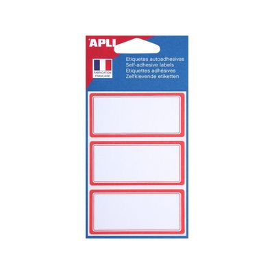 Apli Agipa - 24 Étiquettes scolaires cadre rouge - 34 x 75 mm - réf 111949