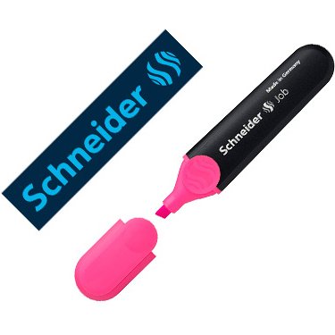 Surligneur schneider job pointe biseautee rechargeable avec maxx 660 refill station  resiste evaporation rose