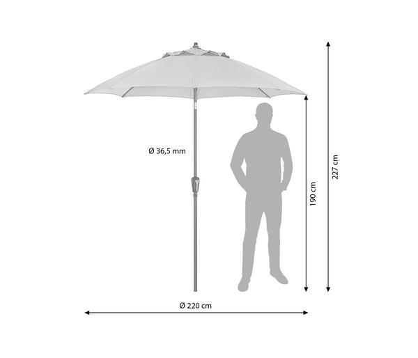 Dehner Sonnenschirm Kos, rund, ca. Ø220 cm