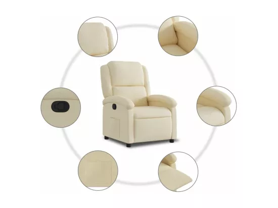 Fauteuil inclinable Crème Tissu