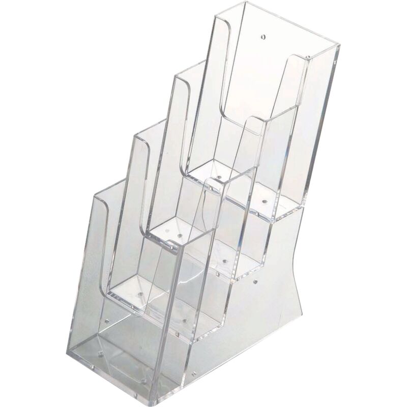 Présentoir de table transparent 4 cases pour format 10 x 21 cm