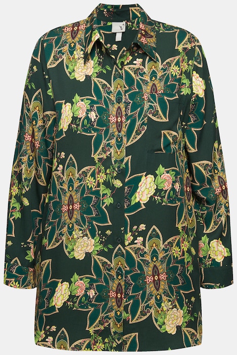 Hemdbluse, Mustermix, Hemdkragen, Langarm