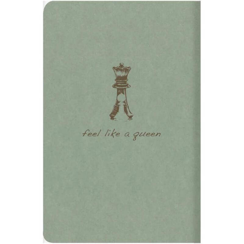 Flying Spirit piqûre textile 9x14cm 96 pages ligné motifs assortis papier ivoire 90g - Vert de gris