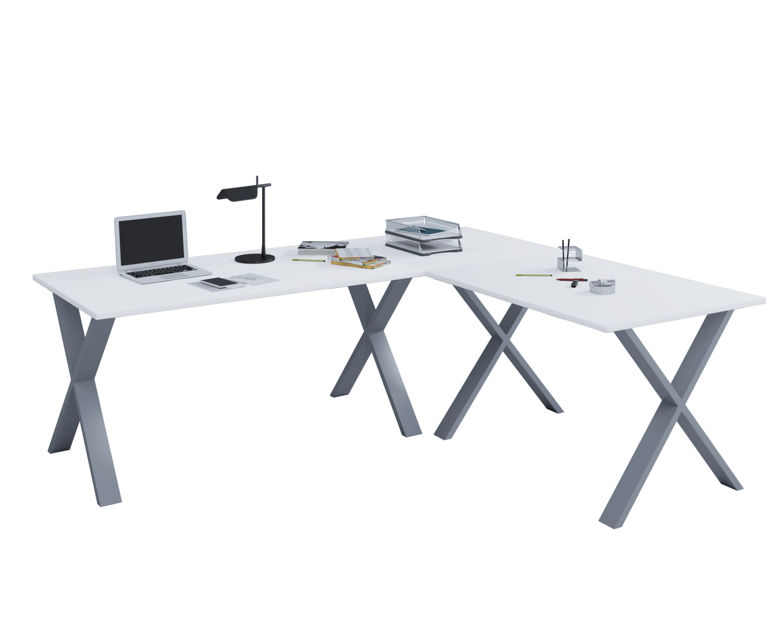 Eckschreibtisch LONA - weiß - 160x160 cm