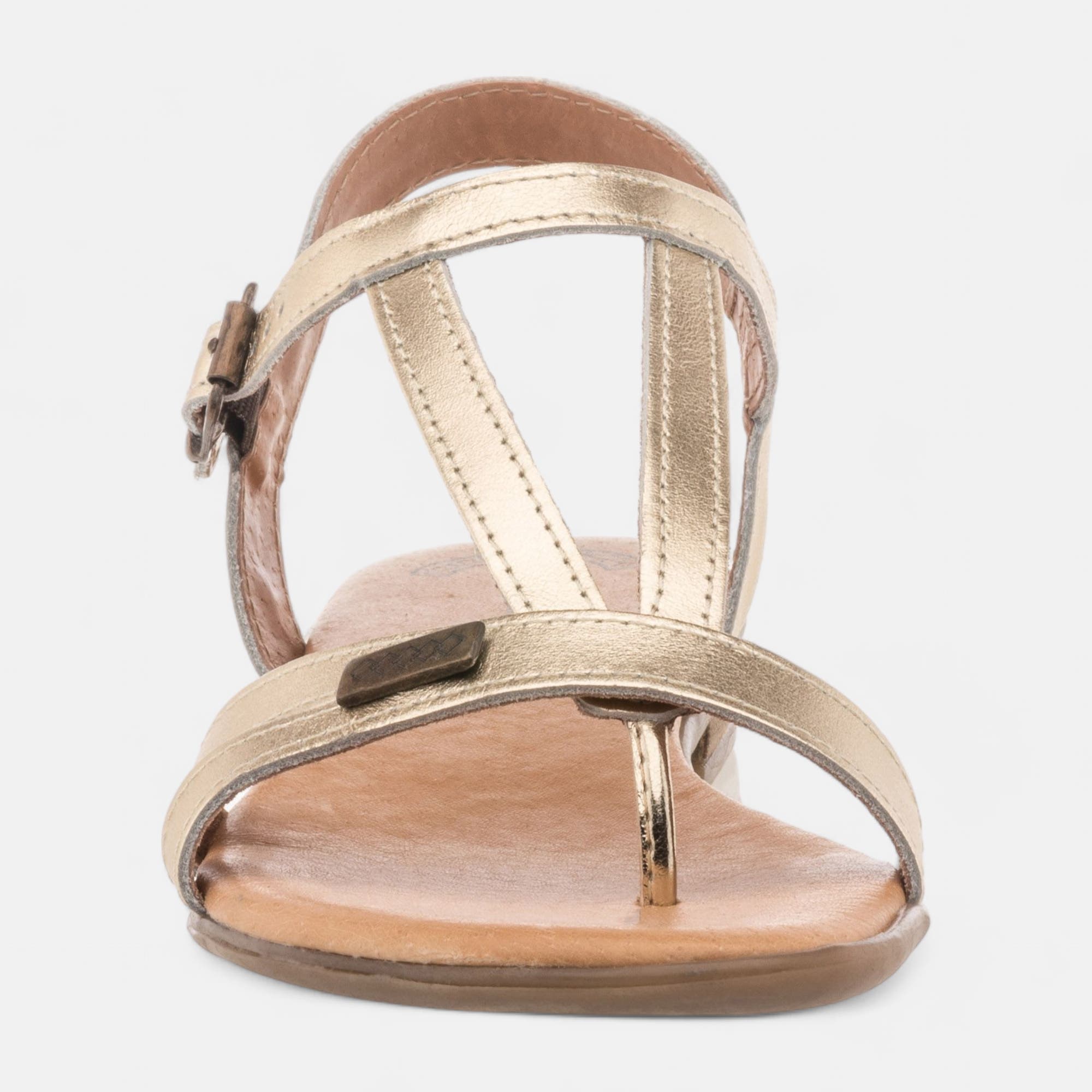 Nu-pieds Femme en cuir or