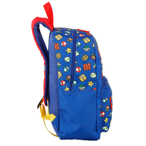 Mochila Escolar Supermario Mario Y Luigi Doble Compartimento Adaptável A Carro