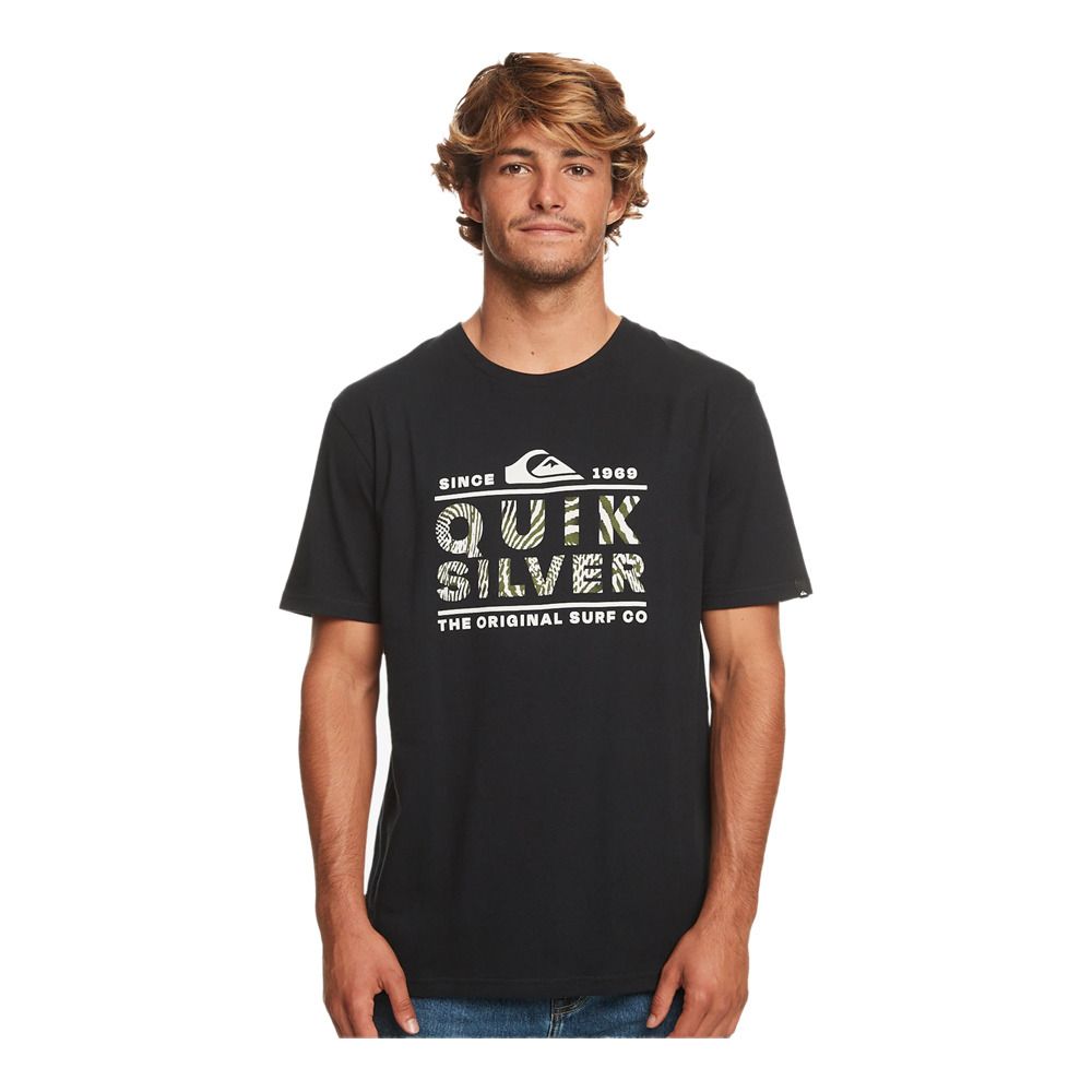 Quiksilver LOGO PRINT - Tee-shirt Homme black