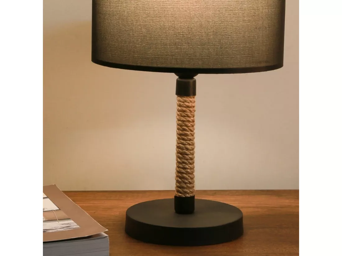 Lampe de bureau Rayleigh E27 hauteur 37 cm noir [lux.pro]