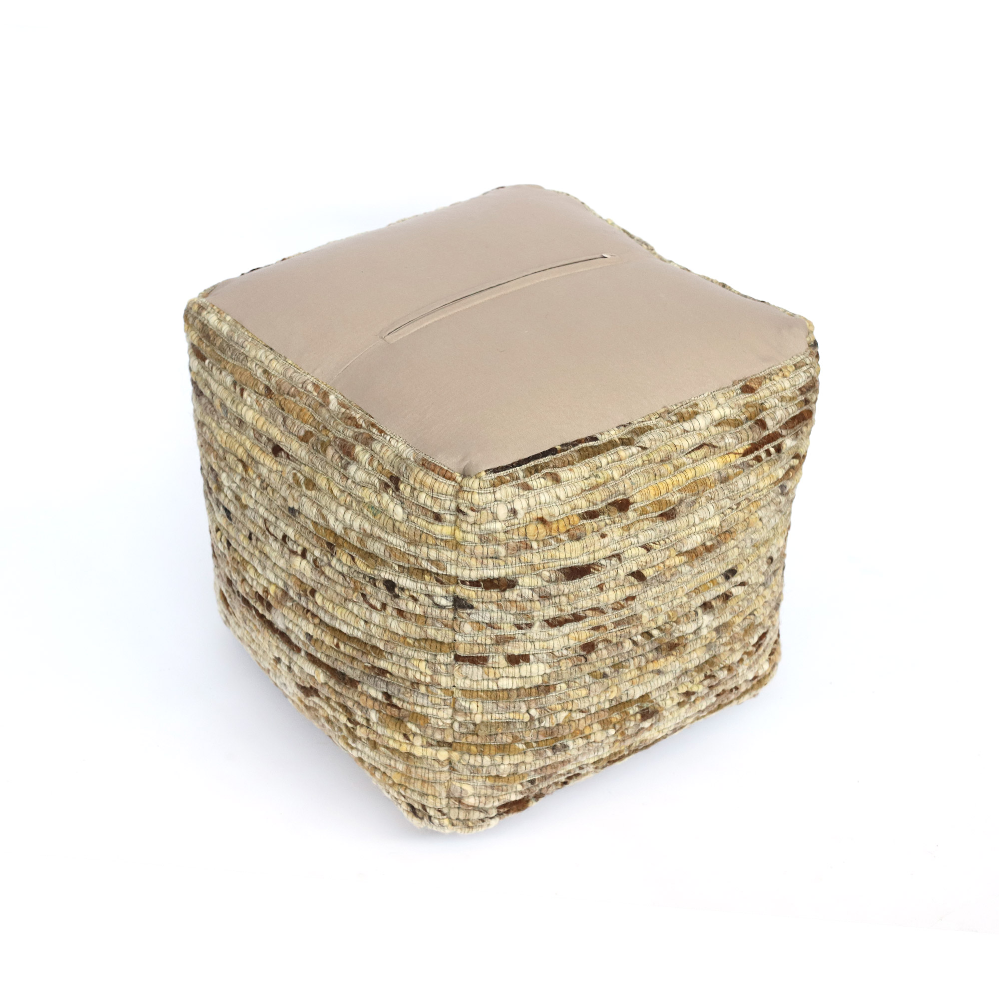 Pouf 'Egeas', Brauntöne, B 45 cm, L 45 cm, H 45 cm von fischer's lagerhaus