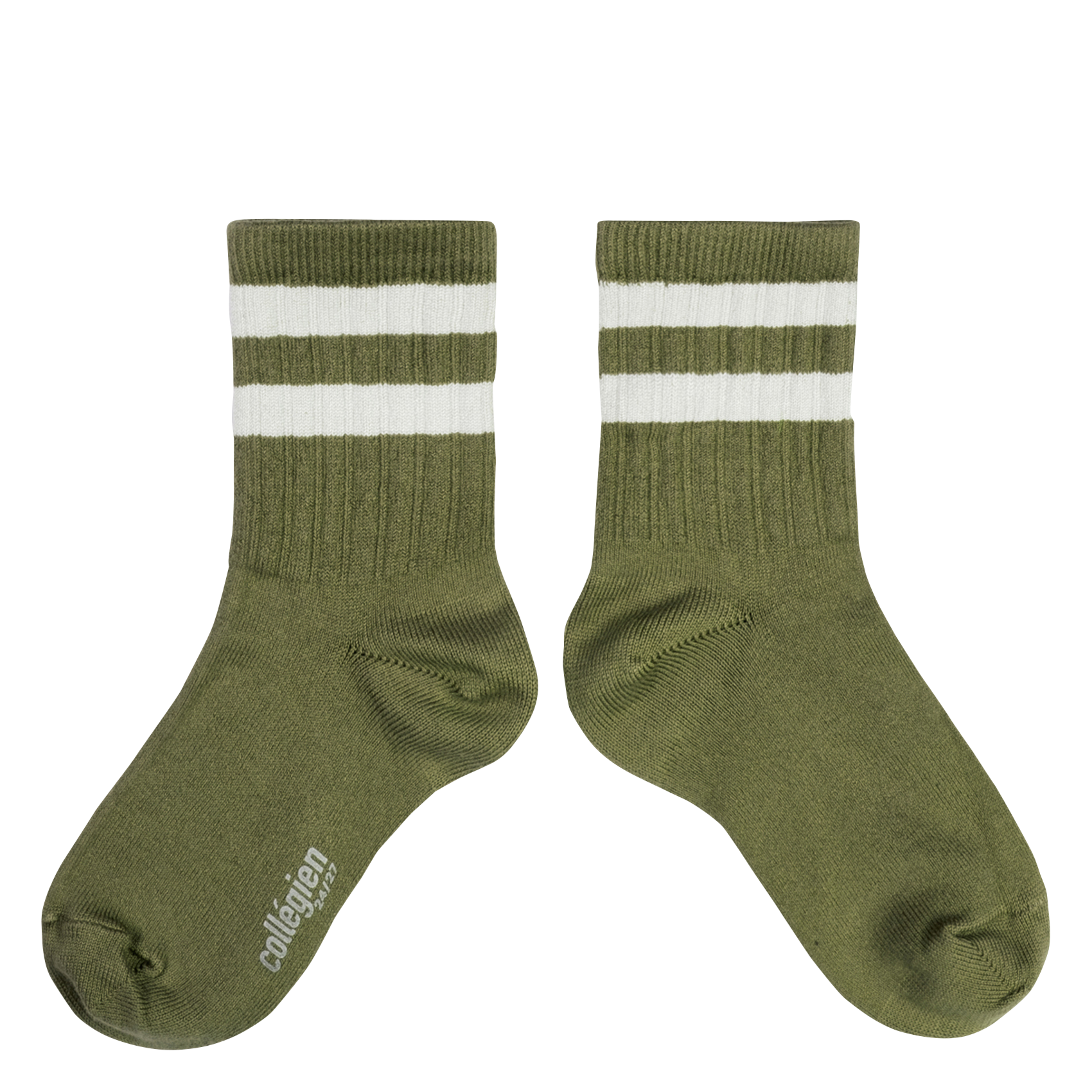 NICO - Chaussettes côtelées à rayures en coton mélangé | Vert