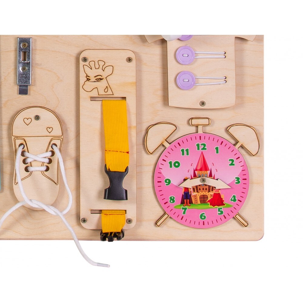 Moni Lernboard Lerntafel Big Holz elektronische Schreibtafel, Schloss. Steckdose rosa