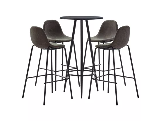 Ensemble de bar 5 pcs Tissu Gris foncé