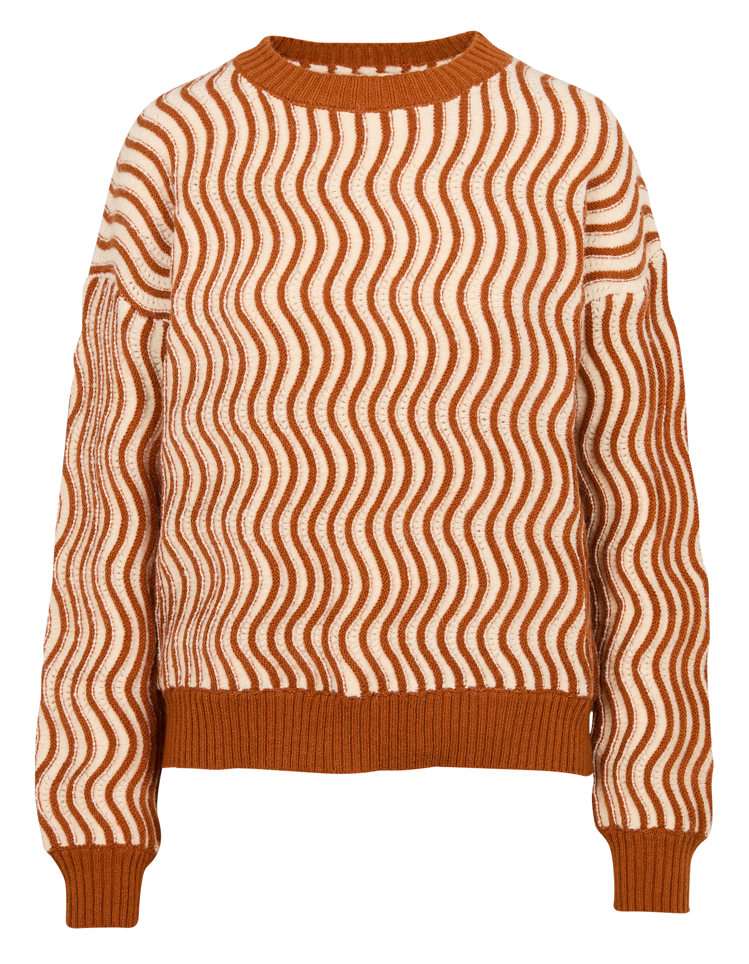 Pull droit en maille | Marron