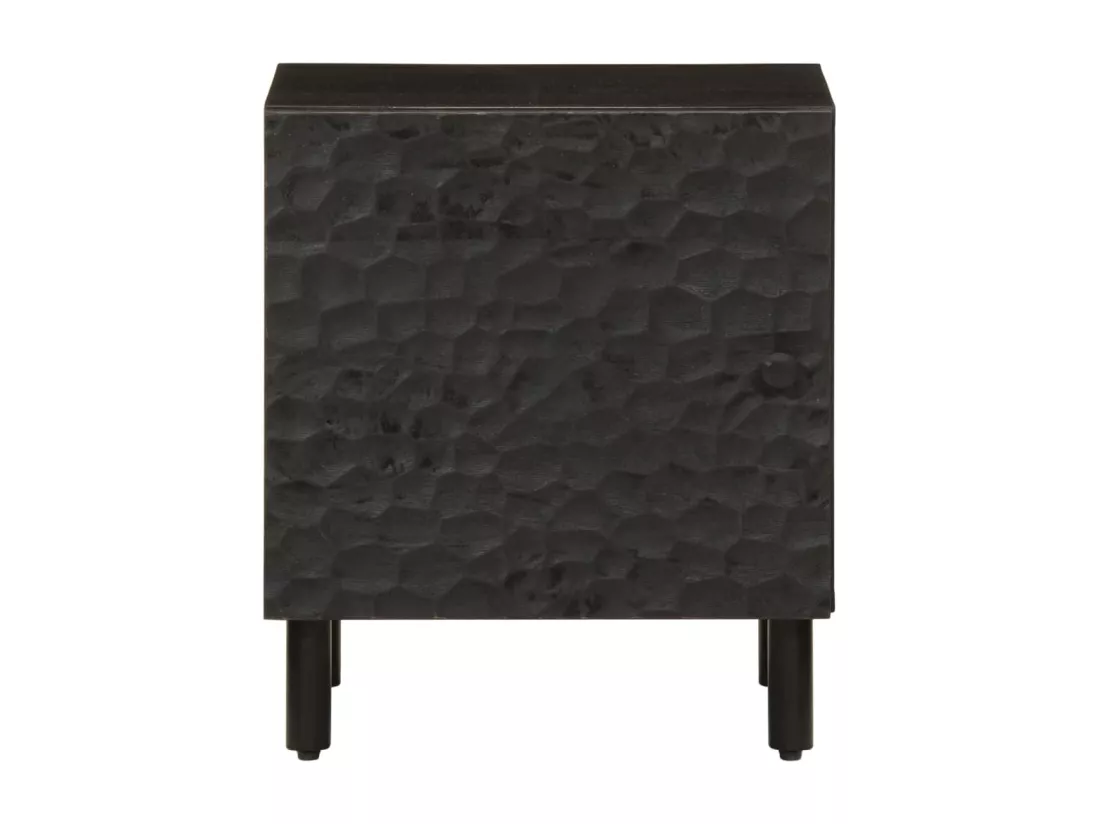 Tables de chevet 2 pièces noir 40x33x46 cm bois de manguier solide