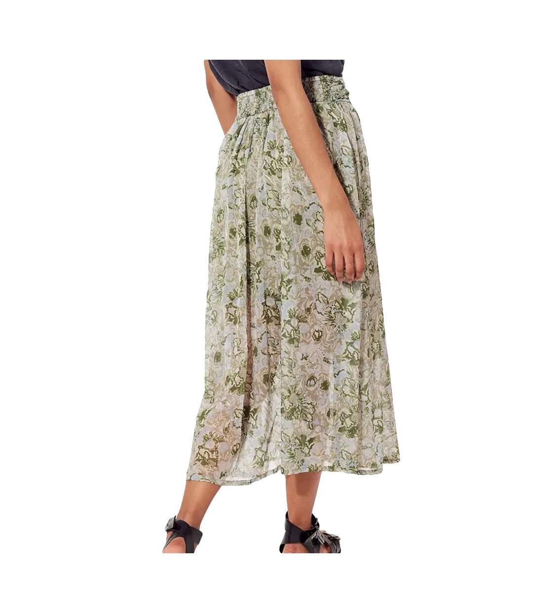 Jupe longue Fleurie Verte femme Kaporal BISHOH