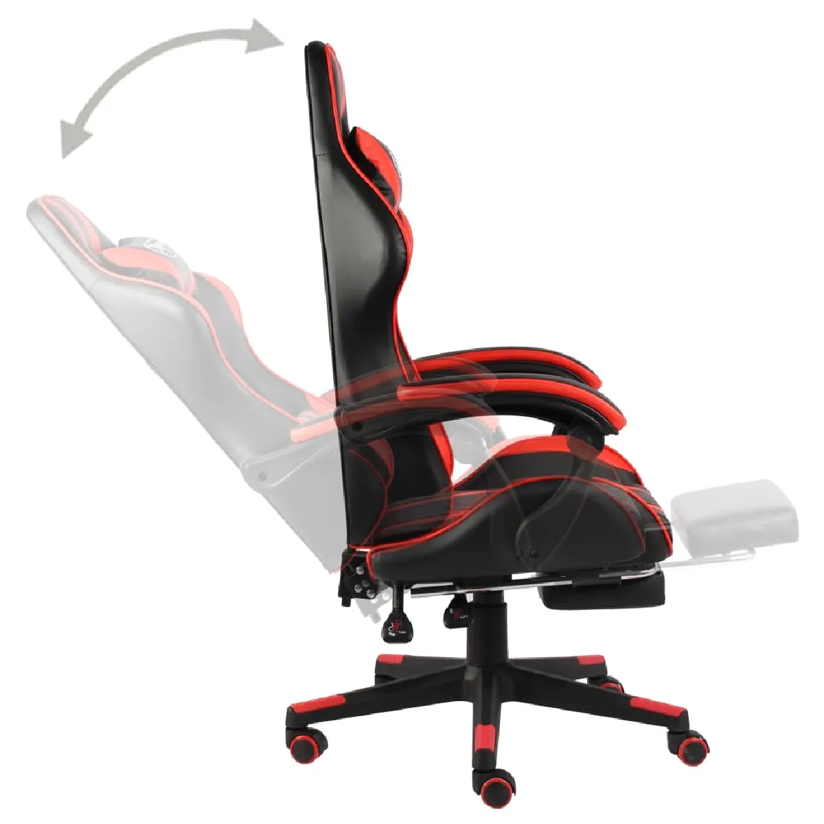 vidaXL Fauteuil de jeux vidéo Noir et rouge