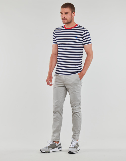 Polo Ralph Lauren - T-SHIRT AJUSTE EN COTON MARINIERE Marino / Blanco / Rojo