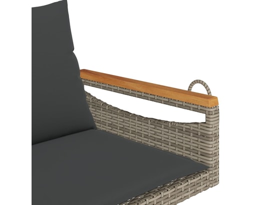 VIDAXL - Balancelle avec coussins gris 109x62x40 cm résine tressée