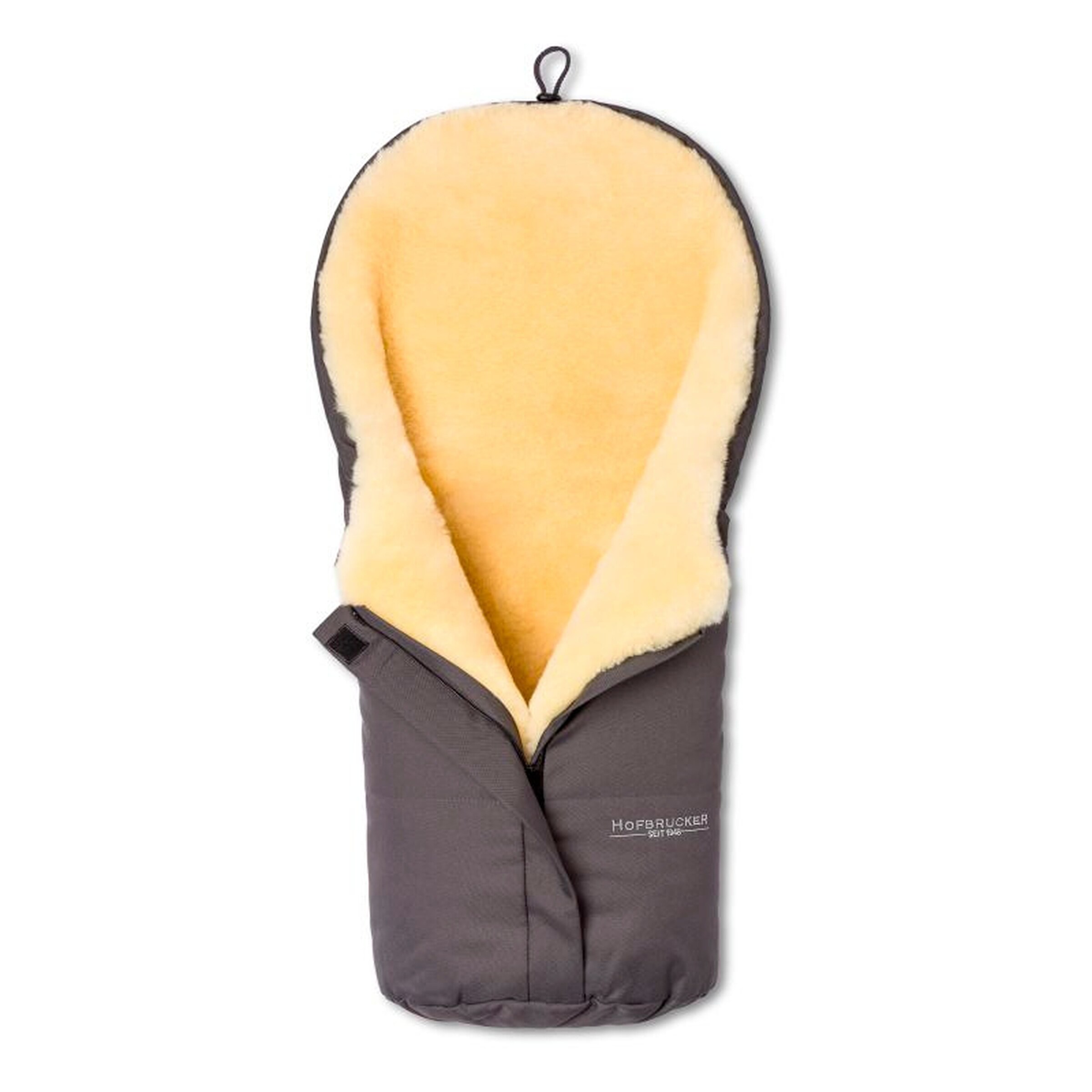 Hofbrucker Kinderwagen Lammfell-Fußsack für Babywanne Eskimo Grau