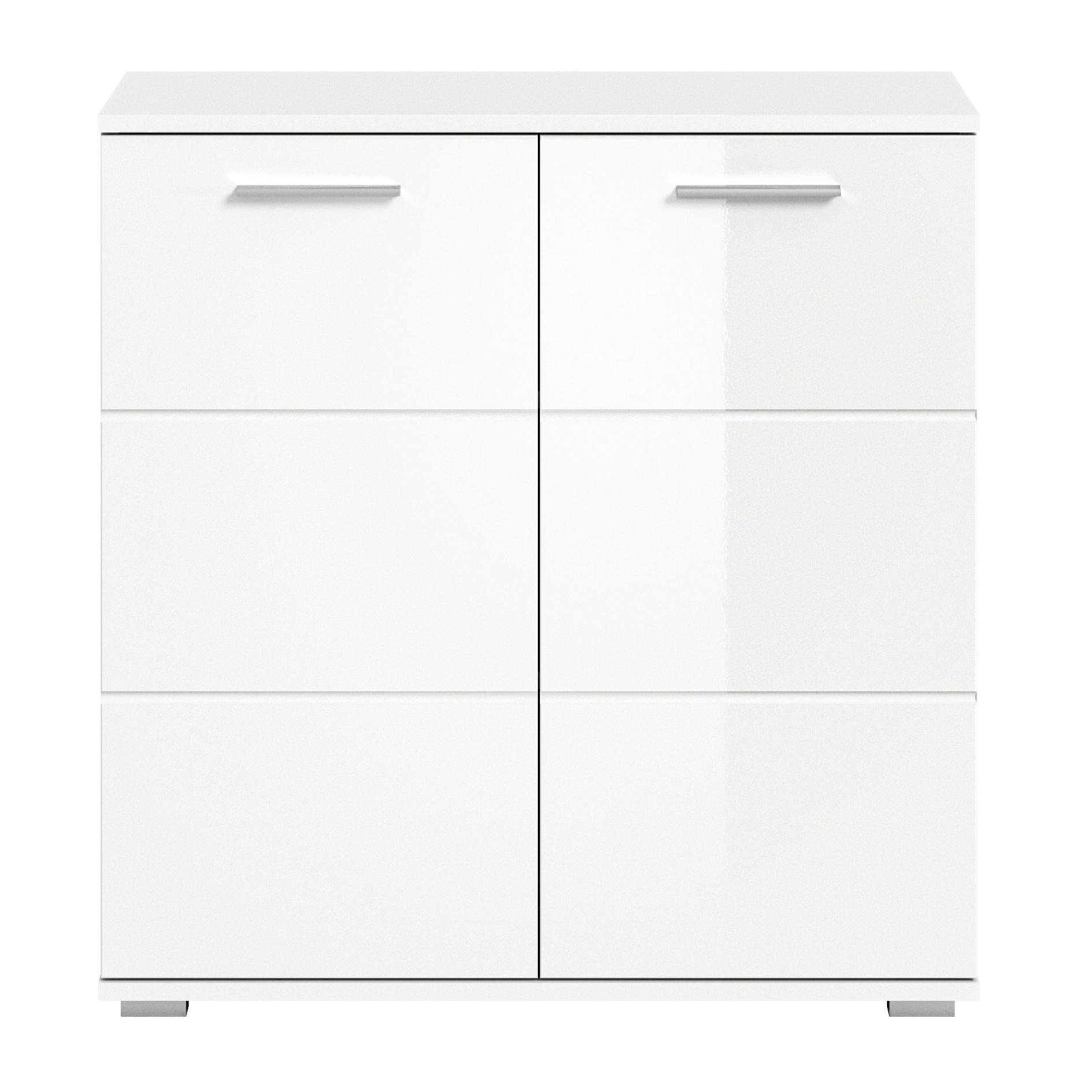 Kommode PREGO - weiß Hochglanz-weiß - 80 cm