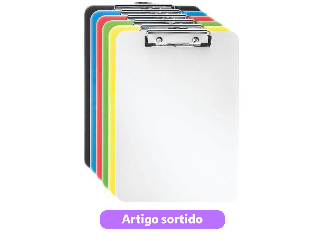PRANCHETA VIVIDA ESSELTE COM PINÇA CORES SORTIDAS