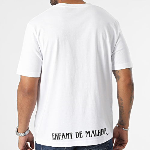 Tee Shirt Oversize Logo Blanc Noir