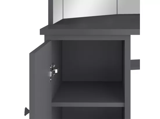 Coiffeuse d'angle avec LED Gris 111x54x141,5 cm