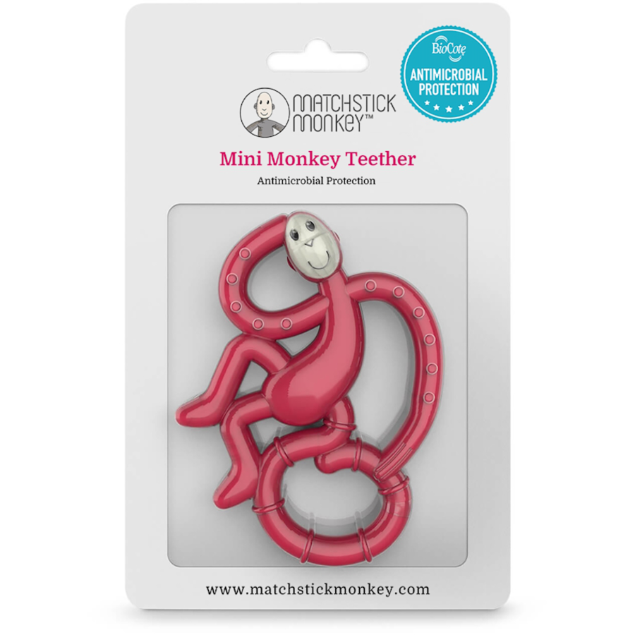 MATCHSTICK MONKEY™ Beißring Affe mini rubinrot
