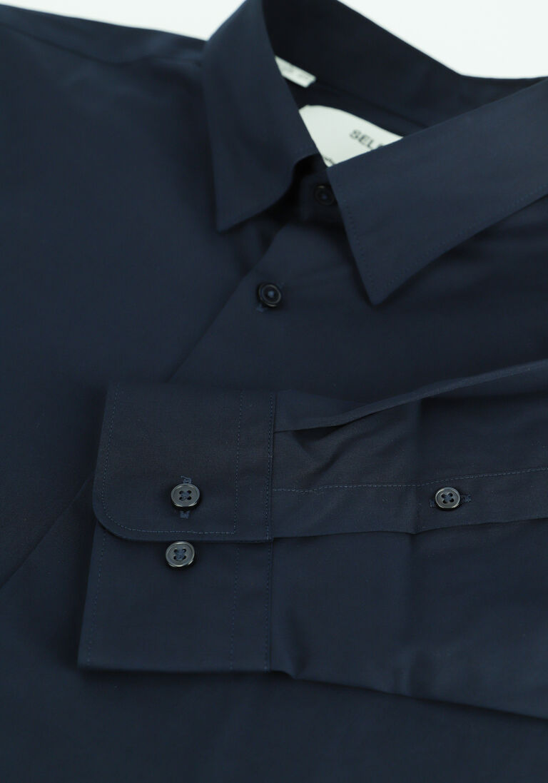 SELECTED HOMME donkerblauwe selected homme klassiek overhemd slimmichigan shirt ls b