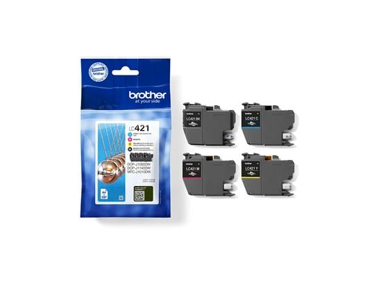 Brother Tinte LC421VAL BK, C, M, Y Tinte, Schwarz, Cyan, Magenta, Gelb