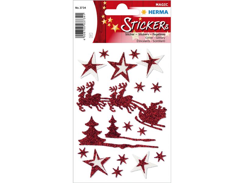 Herma Stickers Weihnachtssticker Schlittenfahrt 1 Blatt à 1 Weihnachtliche Sticker