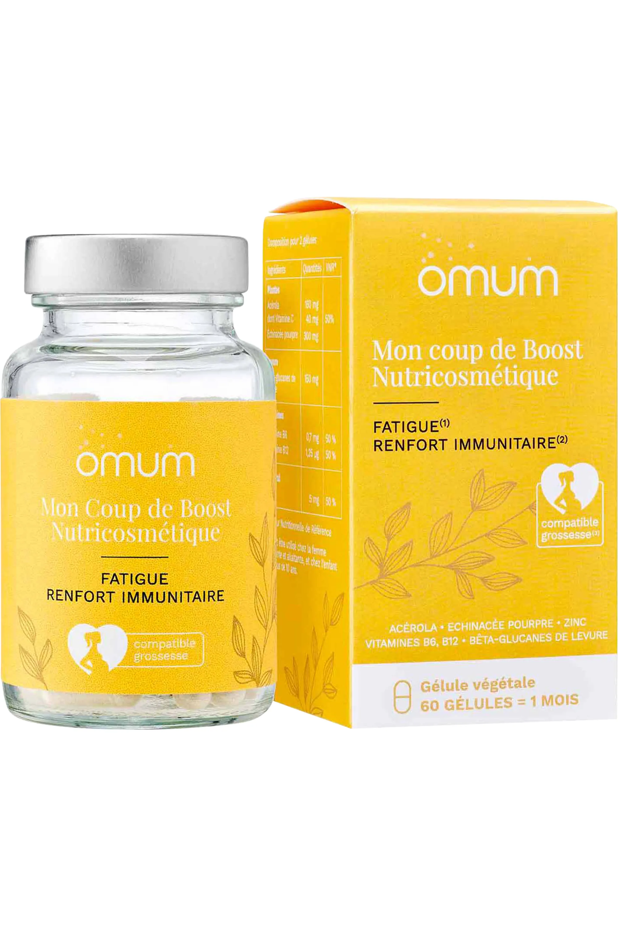 Omum Complément alimentaire renfort du système immunitaire et fatigue