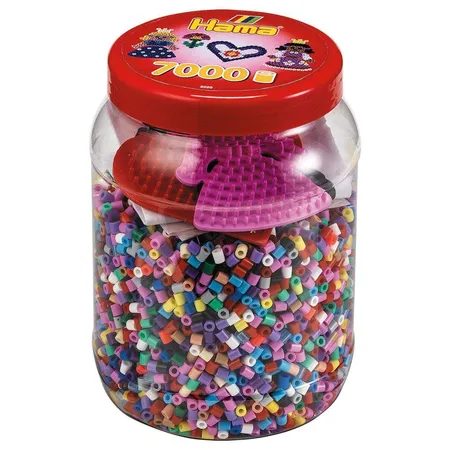 Hama Bügelperlen Dose mit ca. 7000 Perlen, rot pink