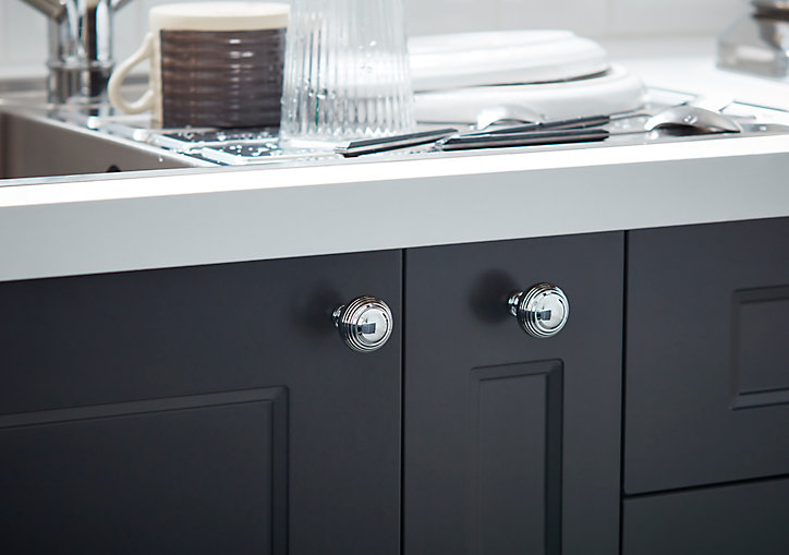 Poignée de meuble de cuisine GoodHome Bril Garni Argent L. 3.2 cm, 2 pièces