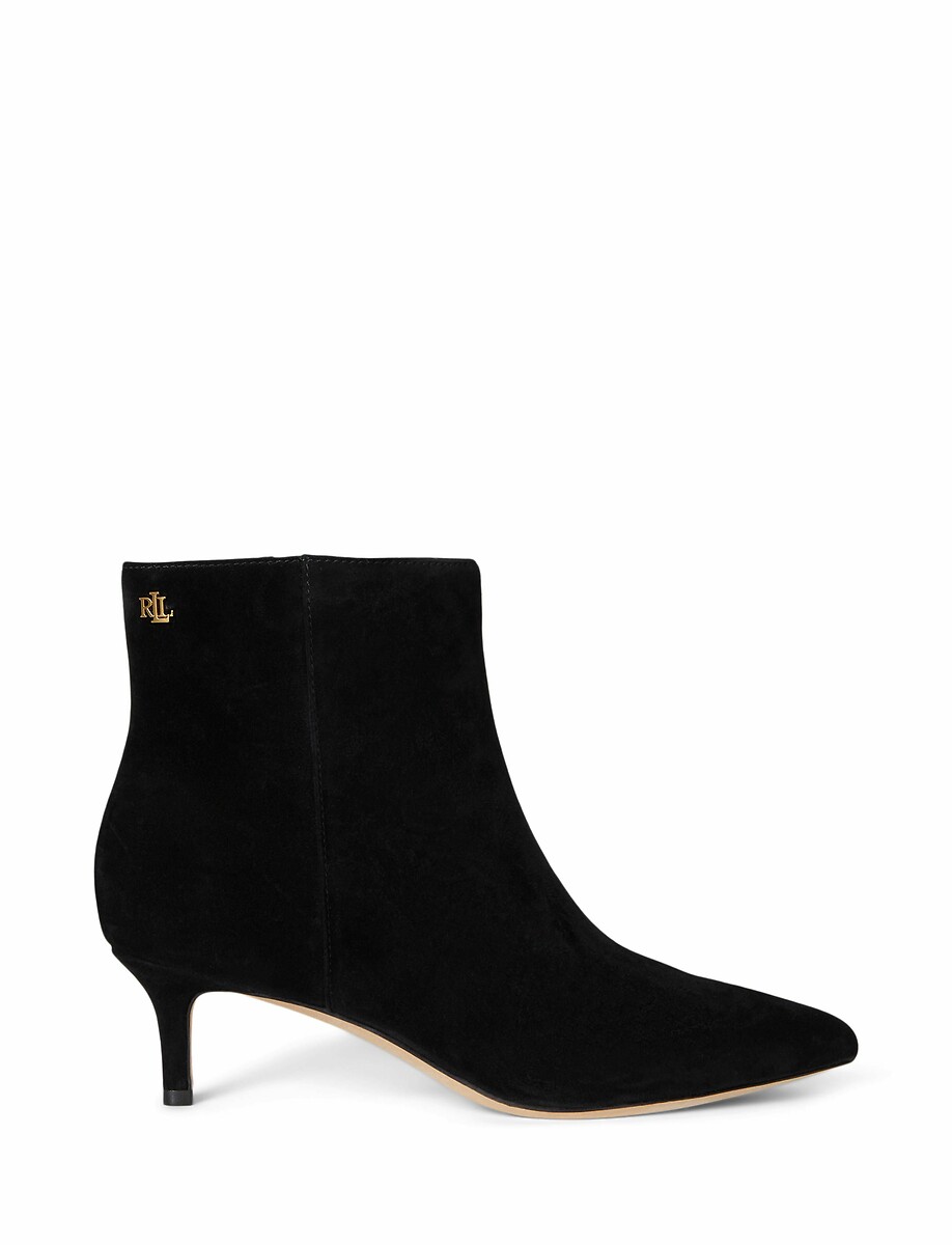 LAUREN RALPH LAUREN<br>Botas de camurça até o tornozelo com salto baixo