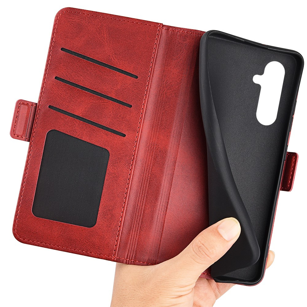 Samsung Galaxy A54 5G Vintage Leder Tasche Flip Cover Fashion Design - Rot