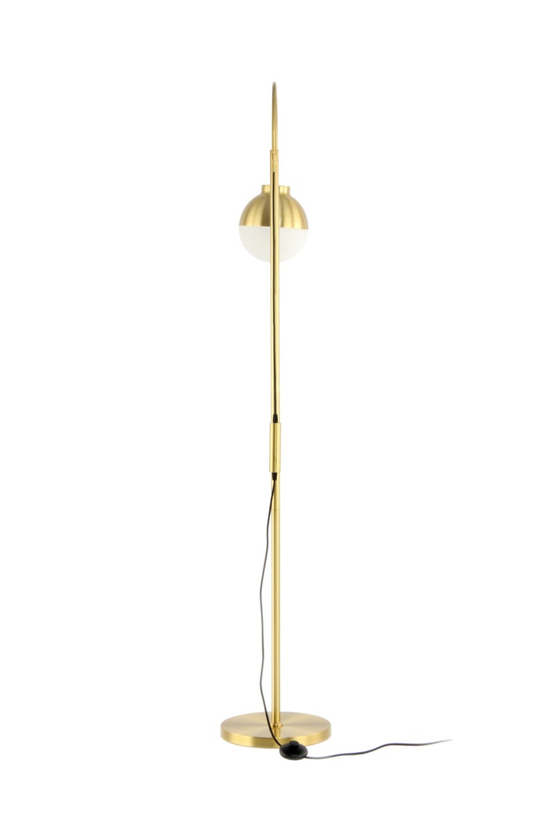 Klassieke gouden staande lamp, woonkamerlamp met glazen bol, 160 cm | Woonkamer/eetkamerlamp