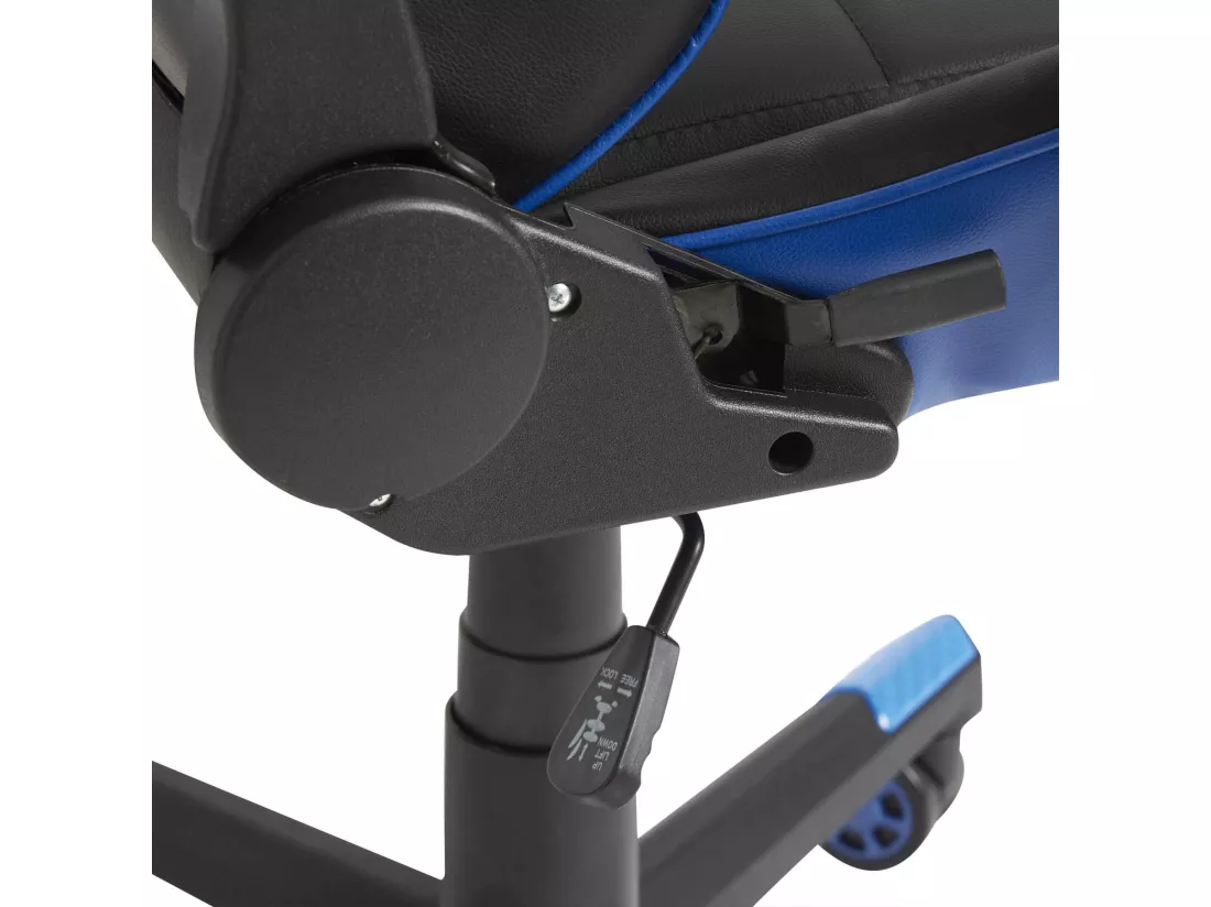 Fauteuil de bureau Gaming Racer professionnel Bleu, inclinaison et hauteur réglable