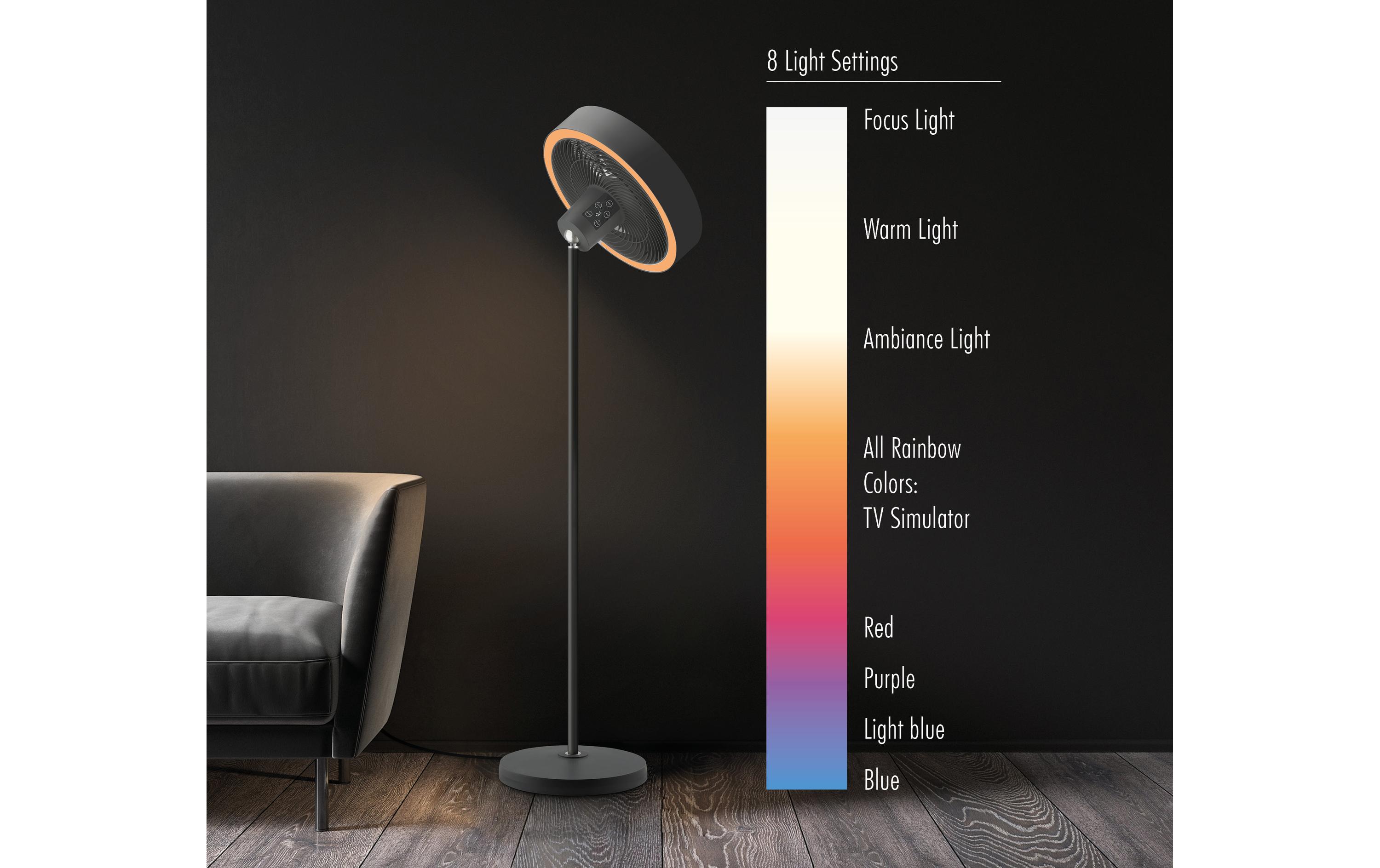 Standventilator Ambiance Anthrazit<br>Standventilator mit Licht