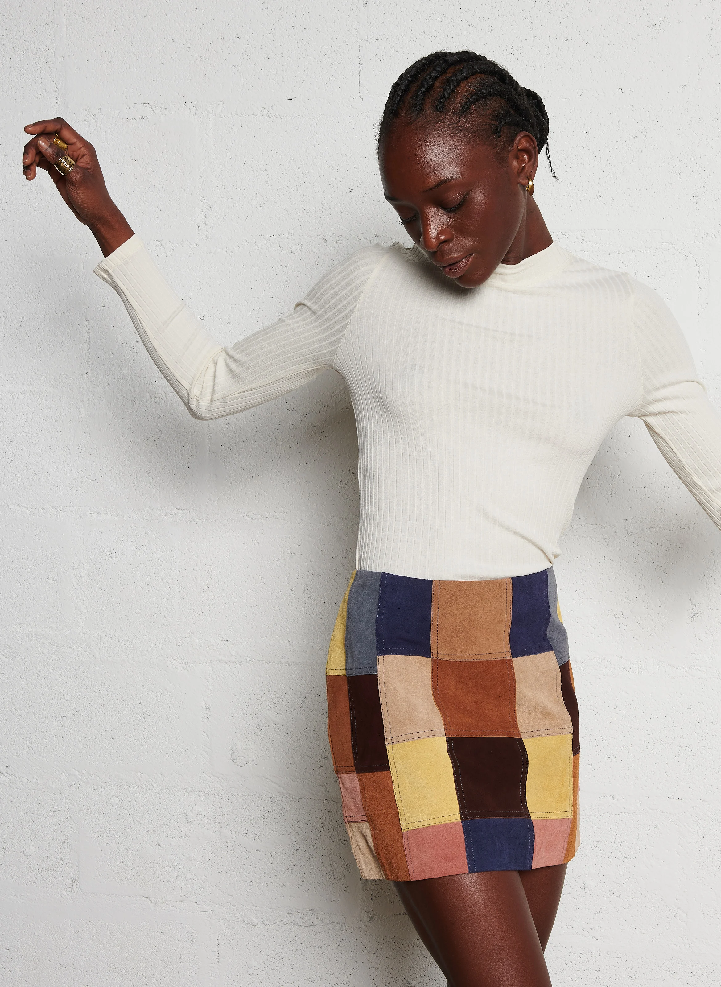 TIBO - Pull col rond en coton mélangé | Beige