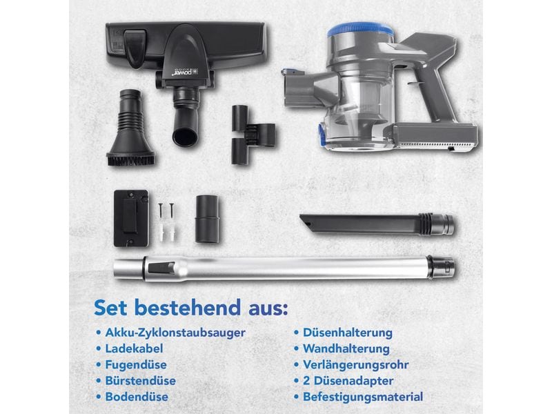 CLEANmaxx Akku-Hand- und Stielsauger Anthrazit/Blau Kabelloser Akkusauger